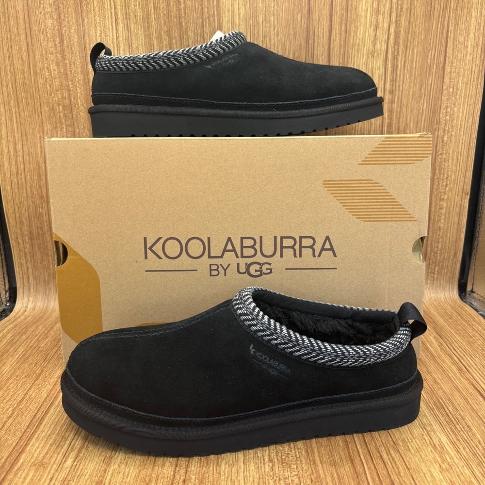 Koolaburra by UGG Burree Slipper Women 10 Black Suede Faux‎ Fur 1159730 NEW